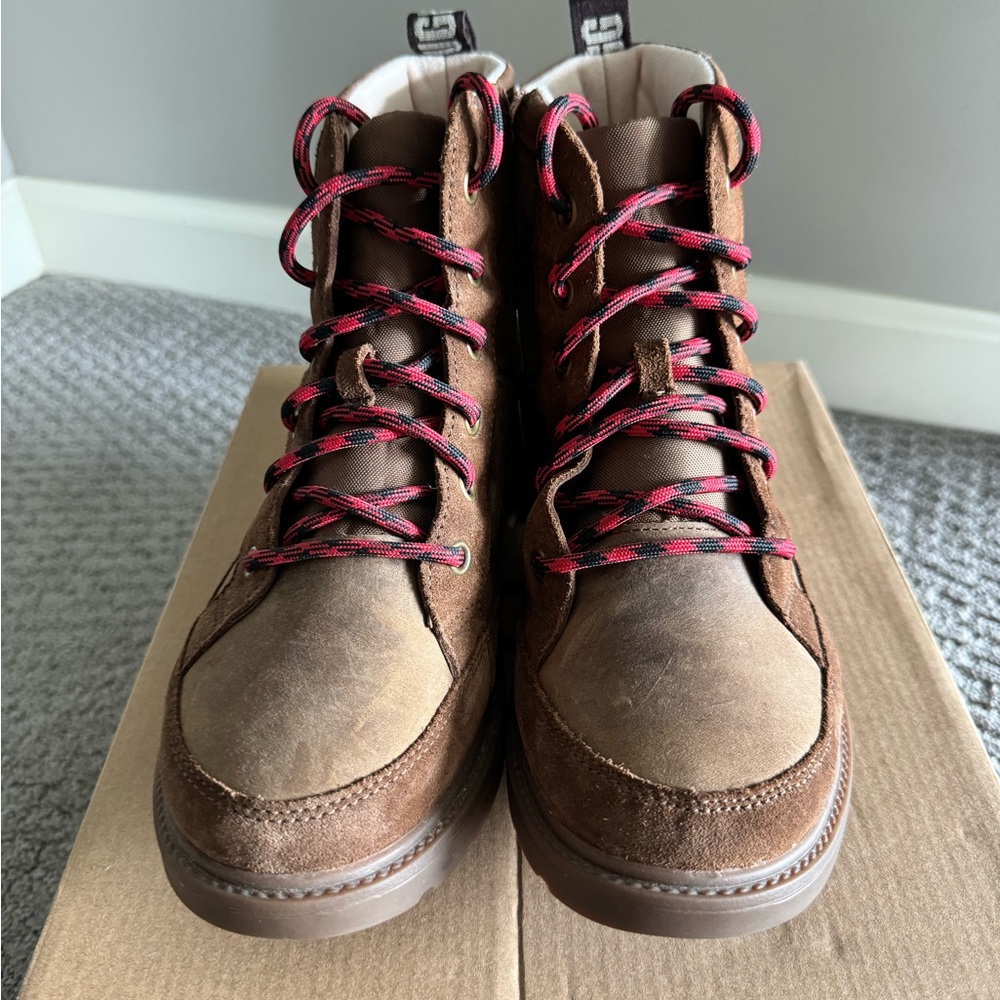 UGG Brown Kids Boots with Red Laces